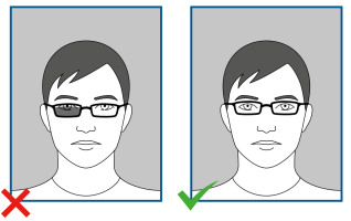 Van links naar rechts: 1. ogen niet volledig zichtbaar, 2. goede pasfoto