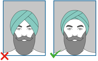 Van links naar rechts: 1. gezicht niet volledig zichtbaar, 2. goede pasfoto